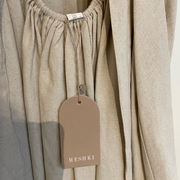 Meshki Loz Tie Back Linen Mini Dress - Natural - Picture 12 of 12